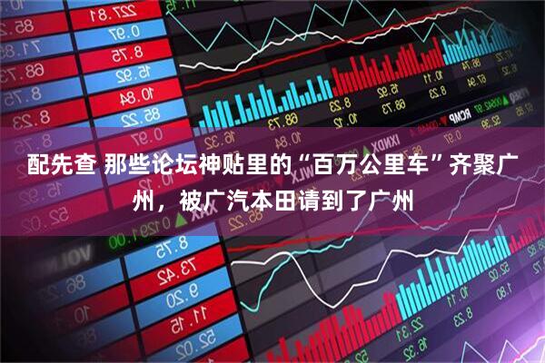 配先查 那些论坛神贴里的“百万公里车”齐聚广州，被广汽本田请到了广州